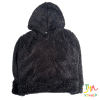Buzo canguro Peluche Brillos Negro
