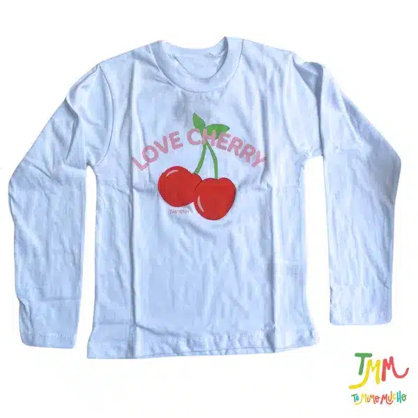 Remera Cherry Blanco Niña - Image 2