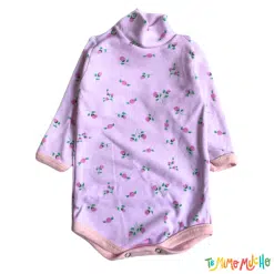 Body manga larga 1/2 polera Flor Rosa