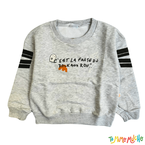 Buzo Naranjo Fantasma Gris Melange Nene - Image 2