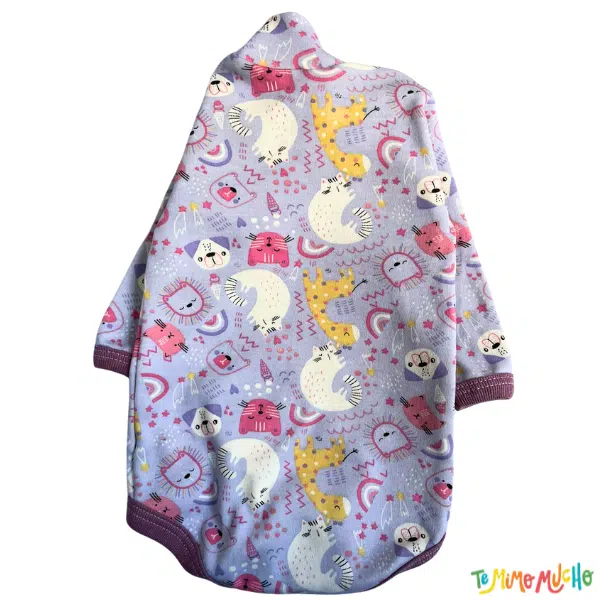 Body manga larga 1/2 polera Gatitos violeta - Image 2