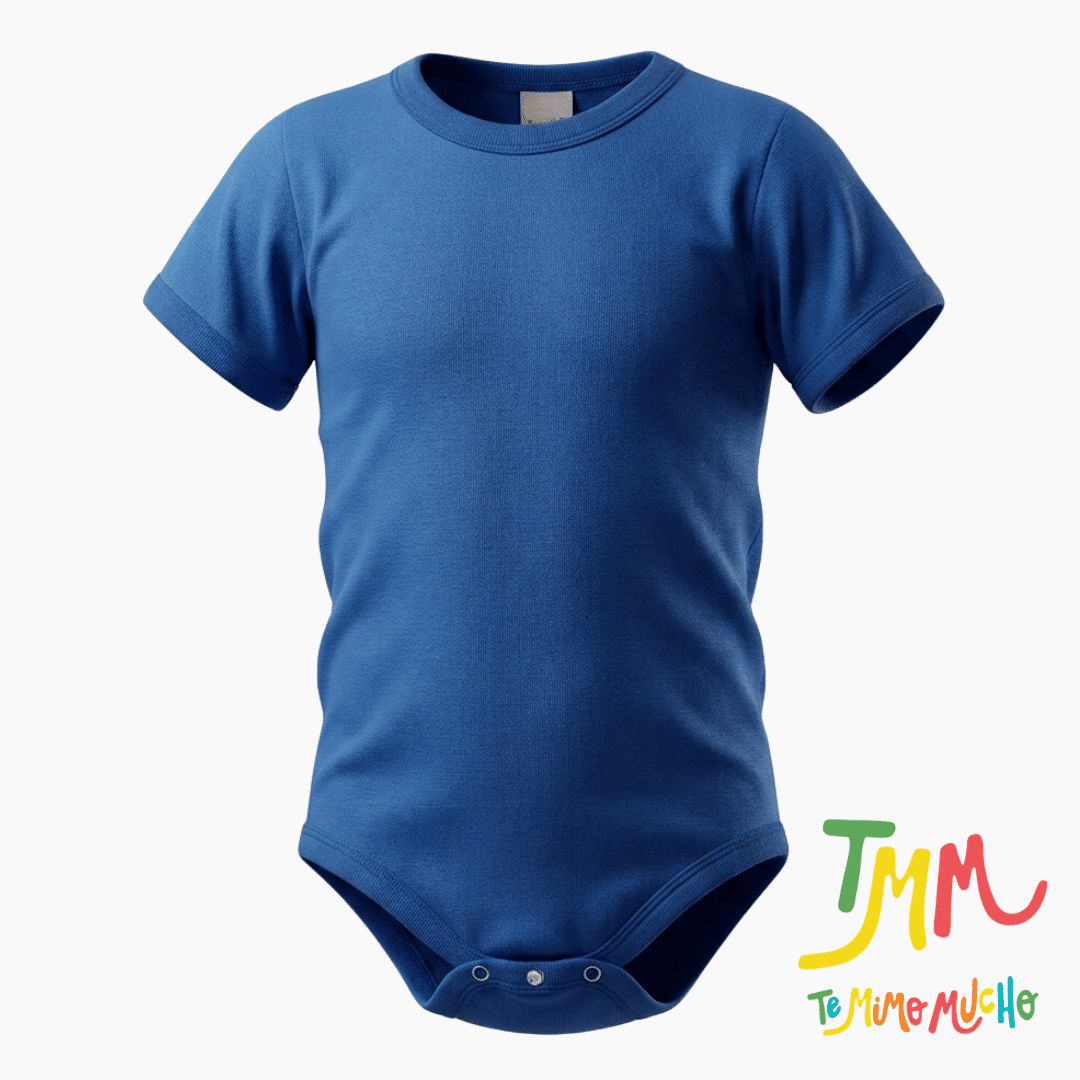 Body Liso Azul manga corta