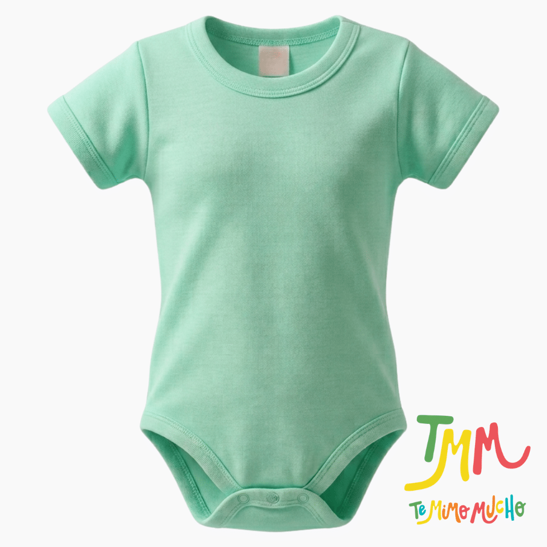 Body liso Verde manga corta
