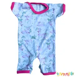 Enterito manga corta bosque rosa y celeste