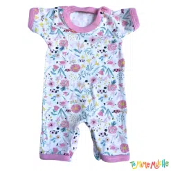 Enterito manga corta Flores Fondo Blanco