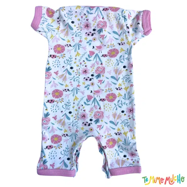 Enterito manga corta Flores Fondo Blanco - Image 2