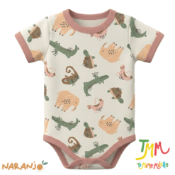 Body NARANJO Cocodrilo Rosa TALLE 5 Y 6