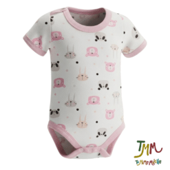 Body manga corta Oso Rosa