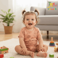 Body NARANJO dibujitos rosa