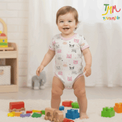 Body manga corta Oso Rosa