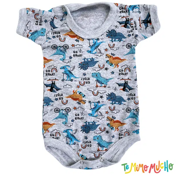 Body manga corta Dino Gris