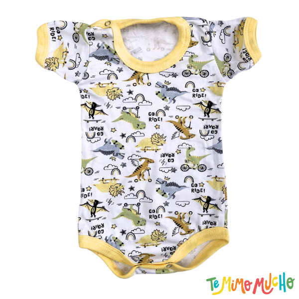 Body manga corta Dino Amarillo