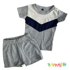 Conjunto Remera y Short gris combinado