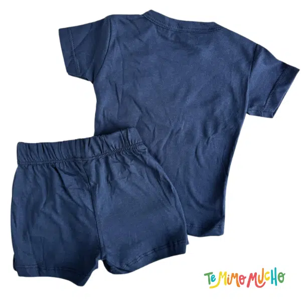 Conjunto Remera y Short azul combinado - Image 2
