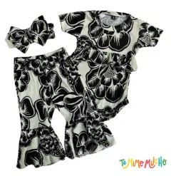 Conjunto body y pantalon flores