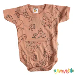 Body NARANJO dibujitos rosa TALLE 5 Y 6