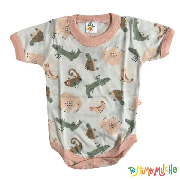 Body NARANJO cocodrlo rosa TALLE 5 Y 6