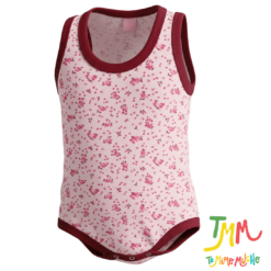 Body Musculosa Flores Rosa y Bordo
