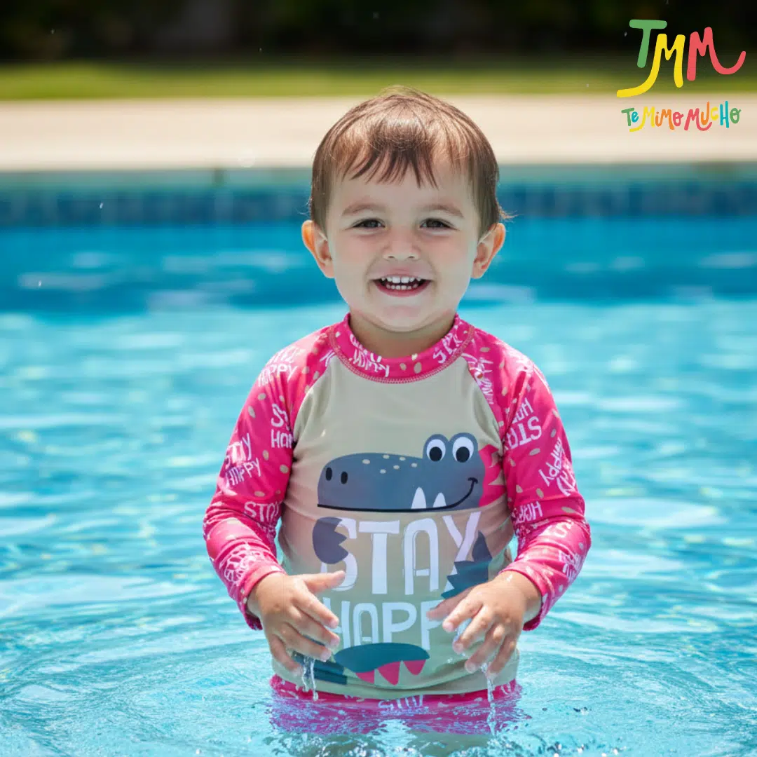 Conjunto malla UV+50 dino Rojo