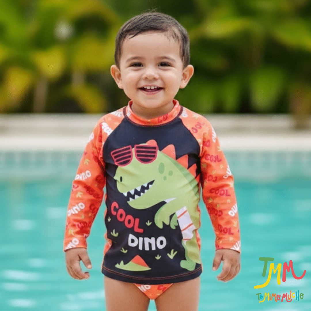 Conjunto malla UV+50 dino Naranja