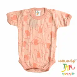Body NARANJO elefante rosa TALLE 5 Y 6