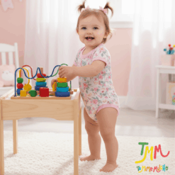 Body manga corta flores rosa