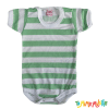 Body manga corta rayado verde