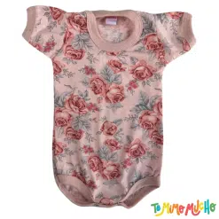 Body manga corta rosas rojas