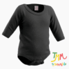 Body manga larga Liso Negro
