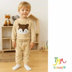 Conjunto buzo y babucha plush beige