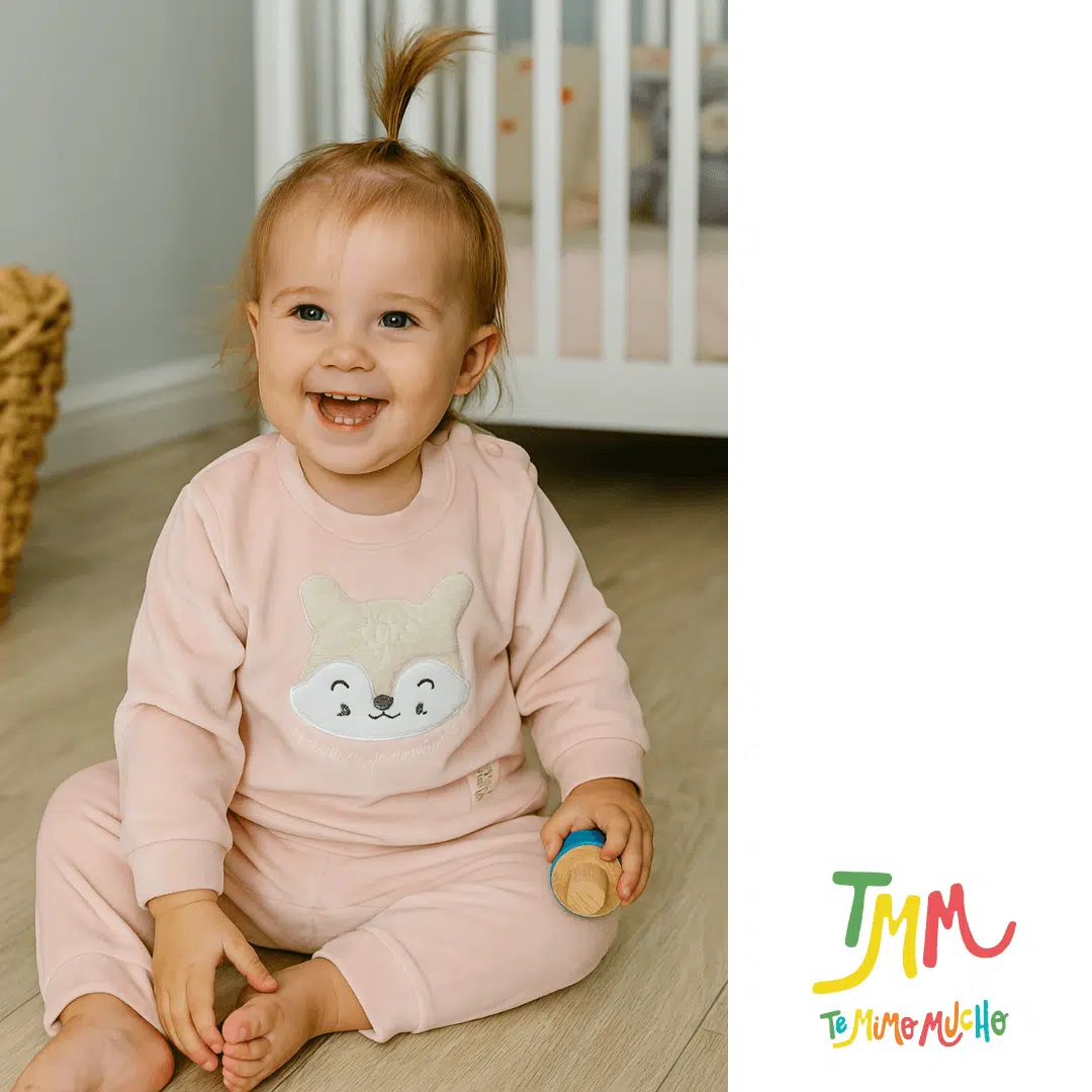 Conjunto buzo y babucha plush rosa