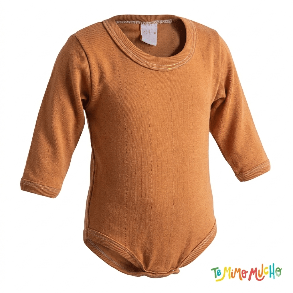 Body Manga Larga Liso Ladrillo