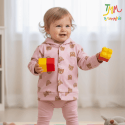 Campera algodon estampada ositos rosa