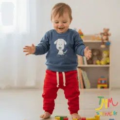 Conjunto Perrito Naranjo buzo aero pantalon rojo