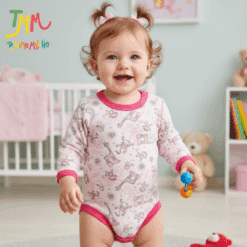 Body Manga Larga Monito Rosa