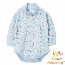 Body Dino Naranjo Celeste  1/2 polera