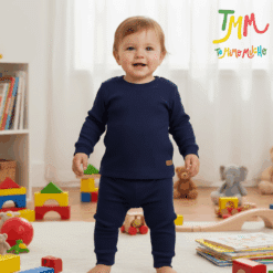 Conjunto de Wafle frizado  azul