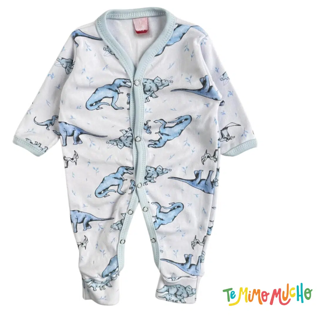 Enterito largo Dino celeste fondo blanco - Image 2