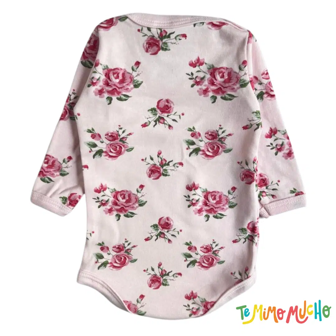 Body manga larga rosas fondo rosa - Image 3