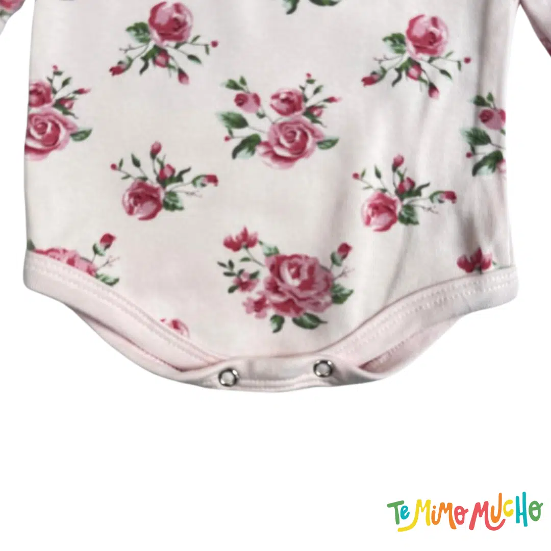 Body manga larga rosas fondo rosa - Image 2