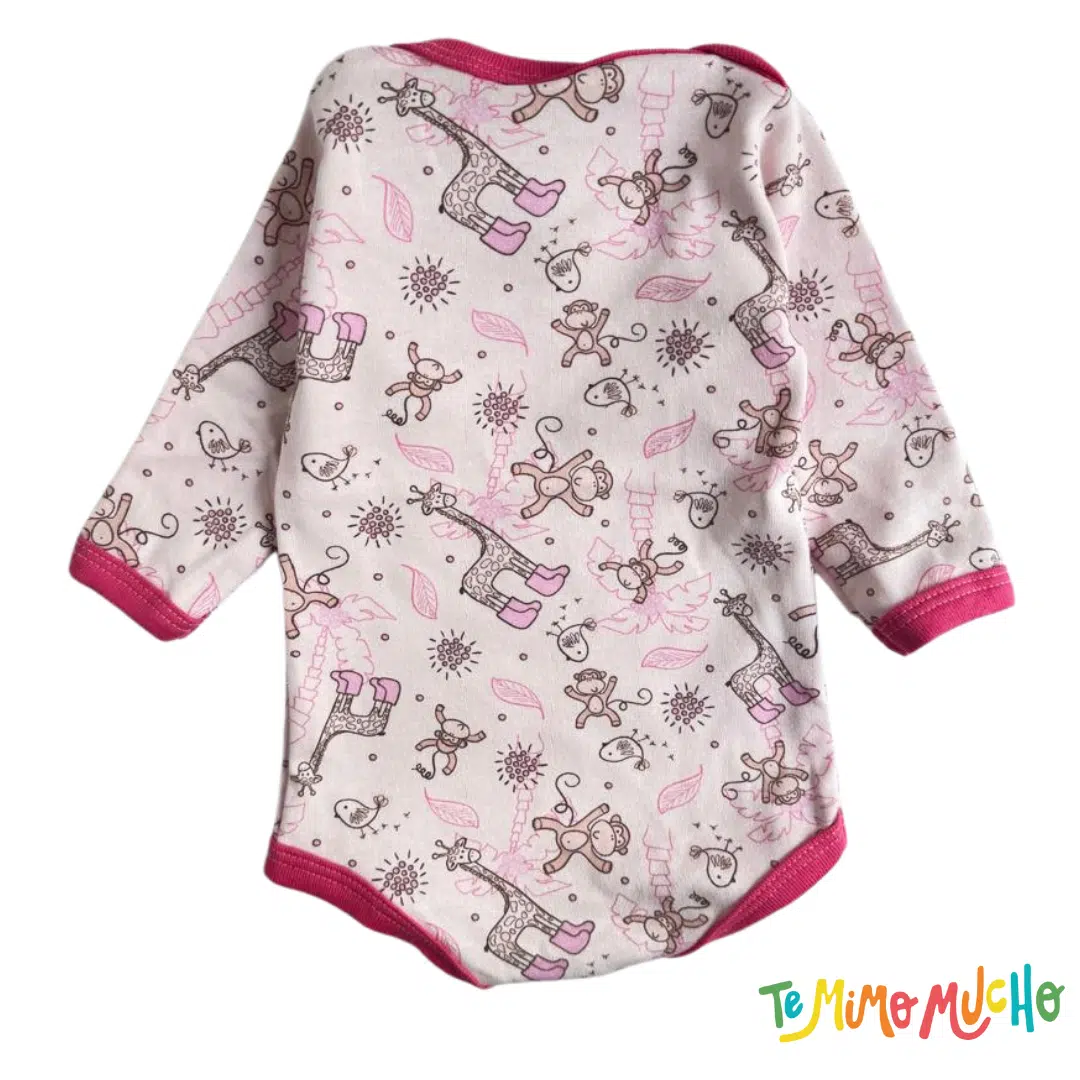 Body Manga Larga Monito Rosa - Image 4