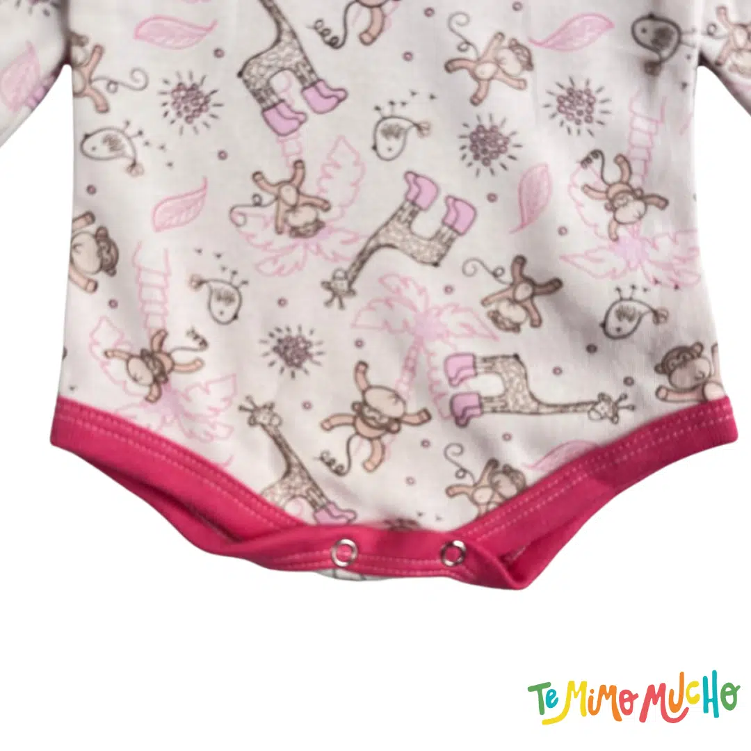 Body Manga Larga Monito Rosa - Image 3
