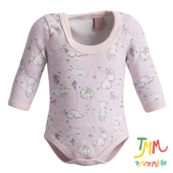 Body Manga Larga  Conejito Rosa