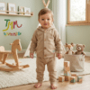 Conjunto campera de Daflon frizado beige