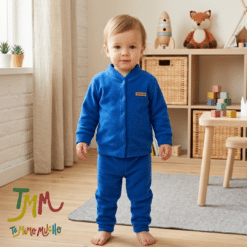 Conjunto polar saquito y babucha azul