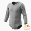 Body manga larga Liso Gris