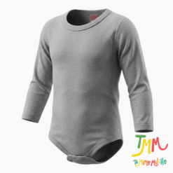 Body manga larga Liso Gris