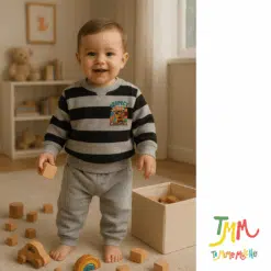 Conjunto de FRIZA rayado negro y gris