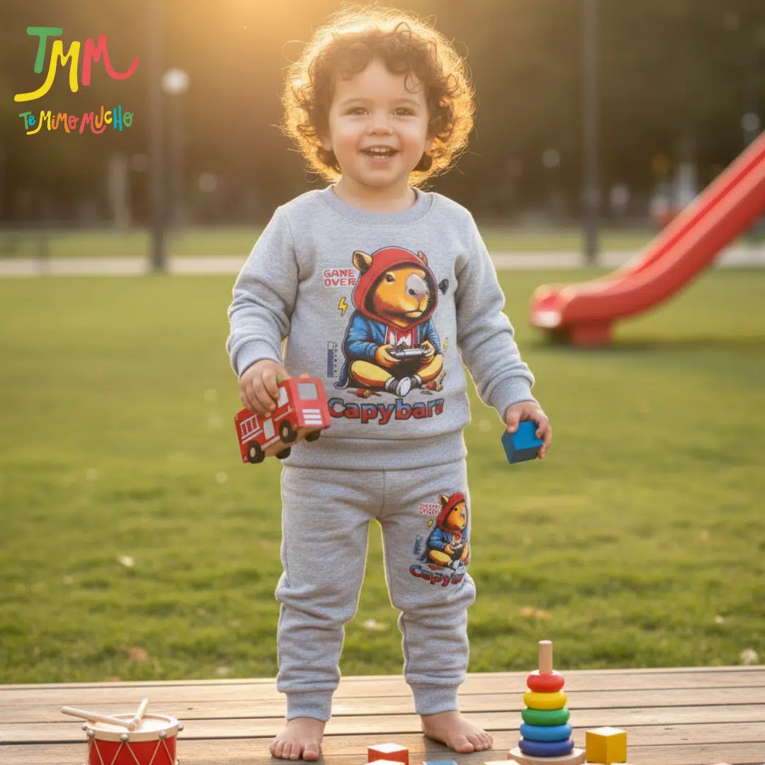 Conjunto de FRIZA capibara gris claro