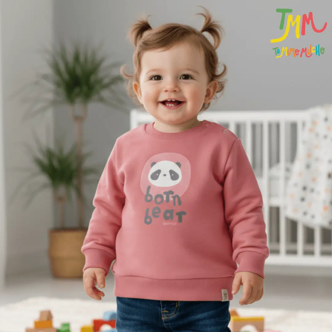 Buzo beba naranjo rosa